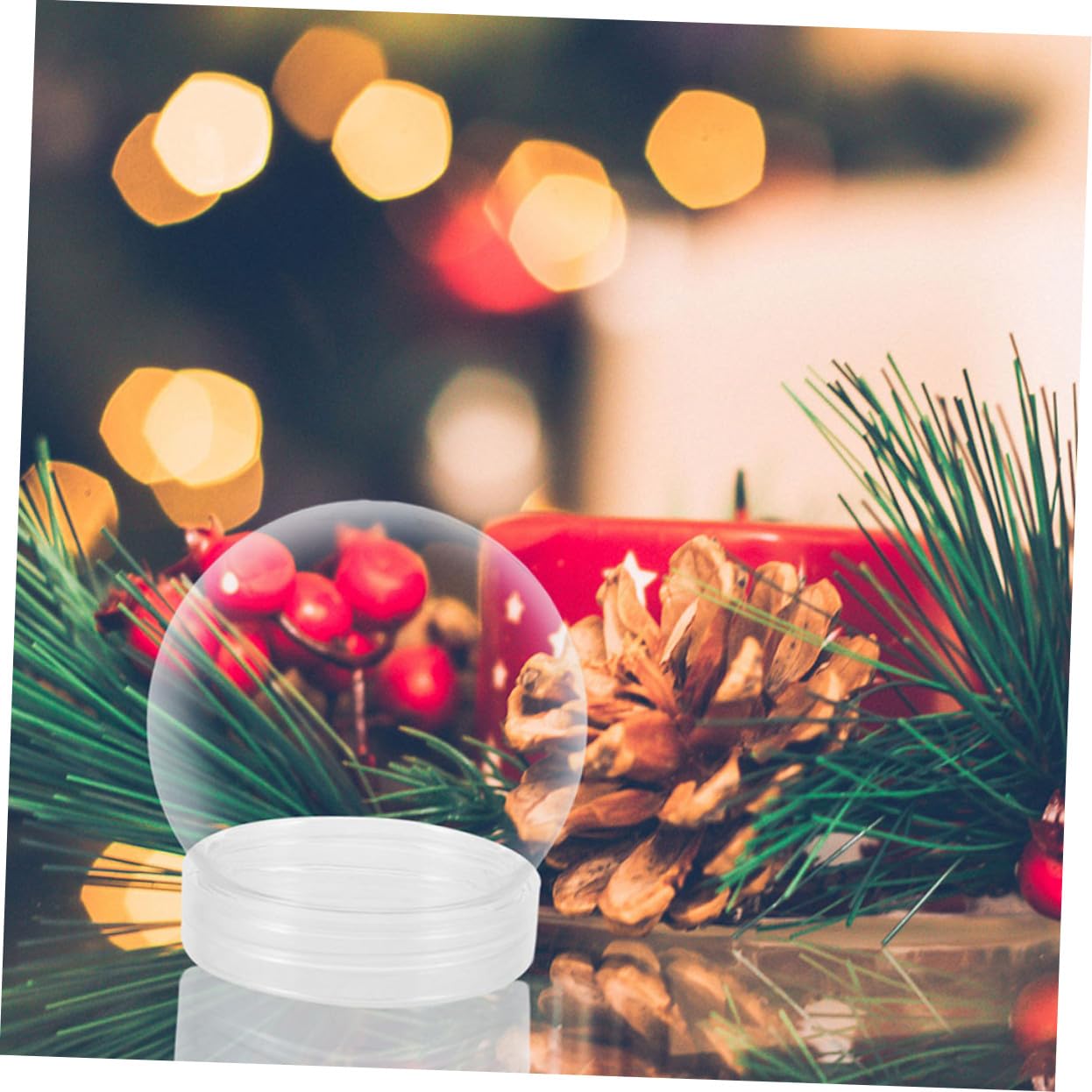 24 Pezzi Neve Fai da Te in Plastica Trasparente per Creazioni Artigianali Natalizie Sfere Vuote Acqua per Progetti Creativi e Decorazioni Festive