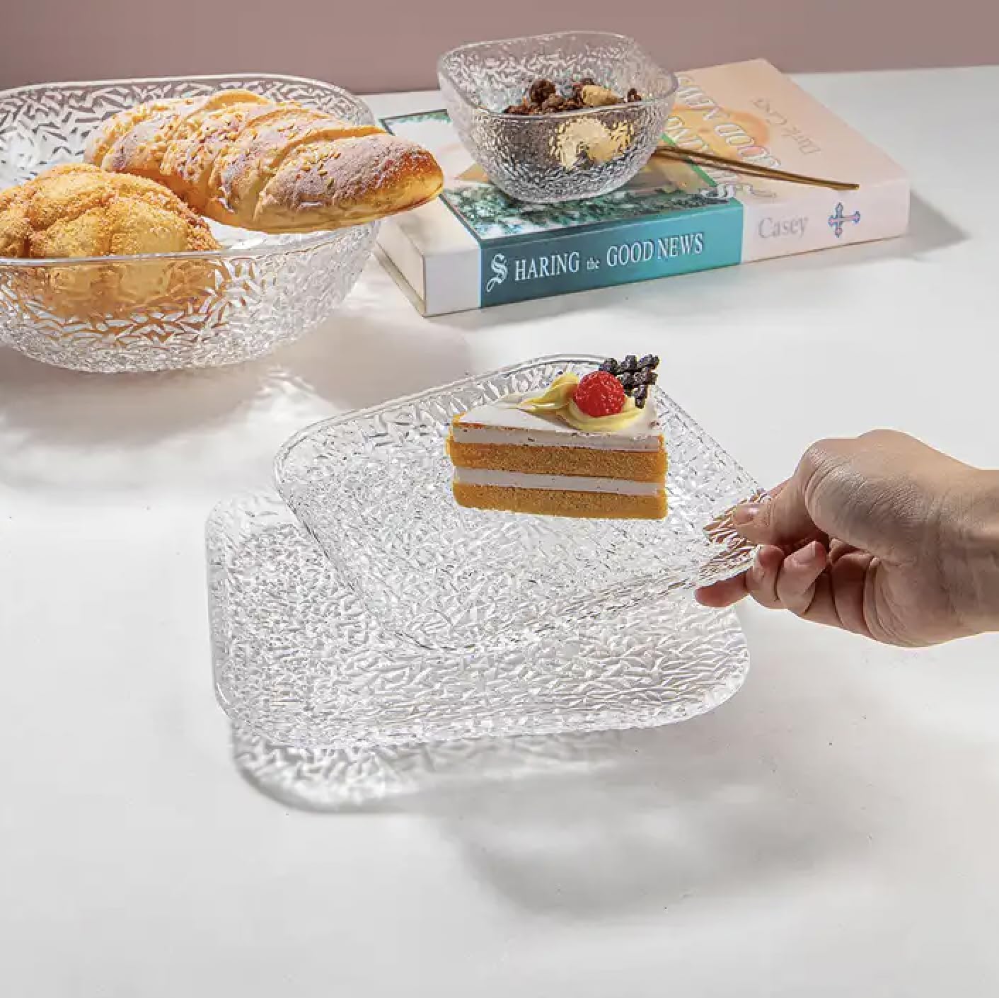 HOMIES 6" Glass Dessert Plates - Set of 6 -4