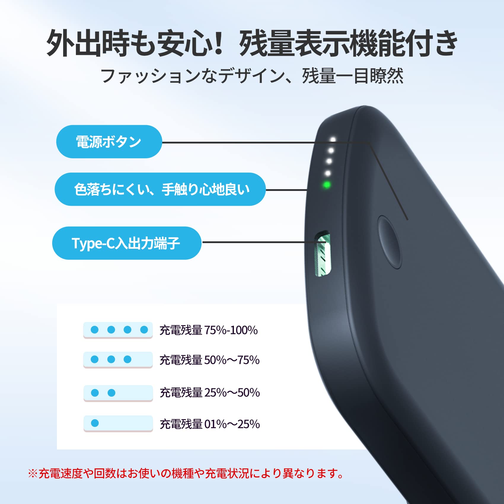 Amazon | モバイルバッテリー マグネット式 5000mAh MagSafe対応