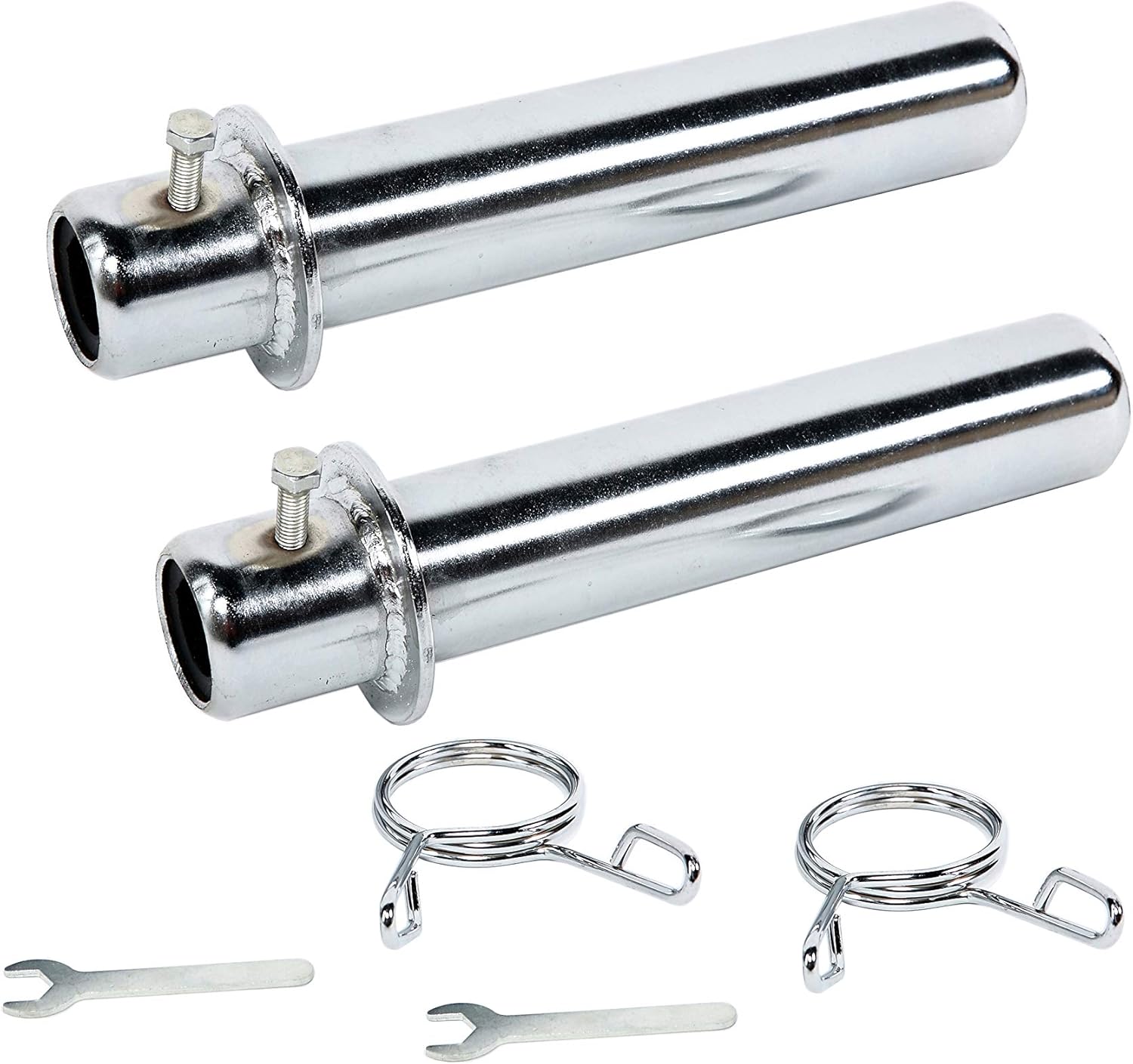 Ader Sporting Goods 8" Chrome/Zinc Olympic (O.D. 1.875") Adapter Sleeve Pair with Collars