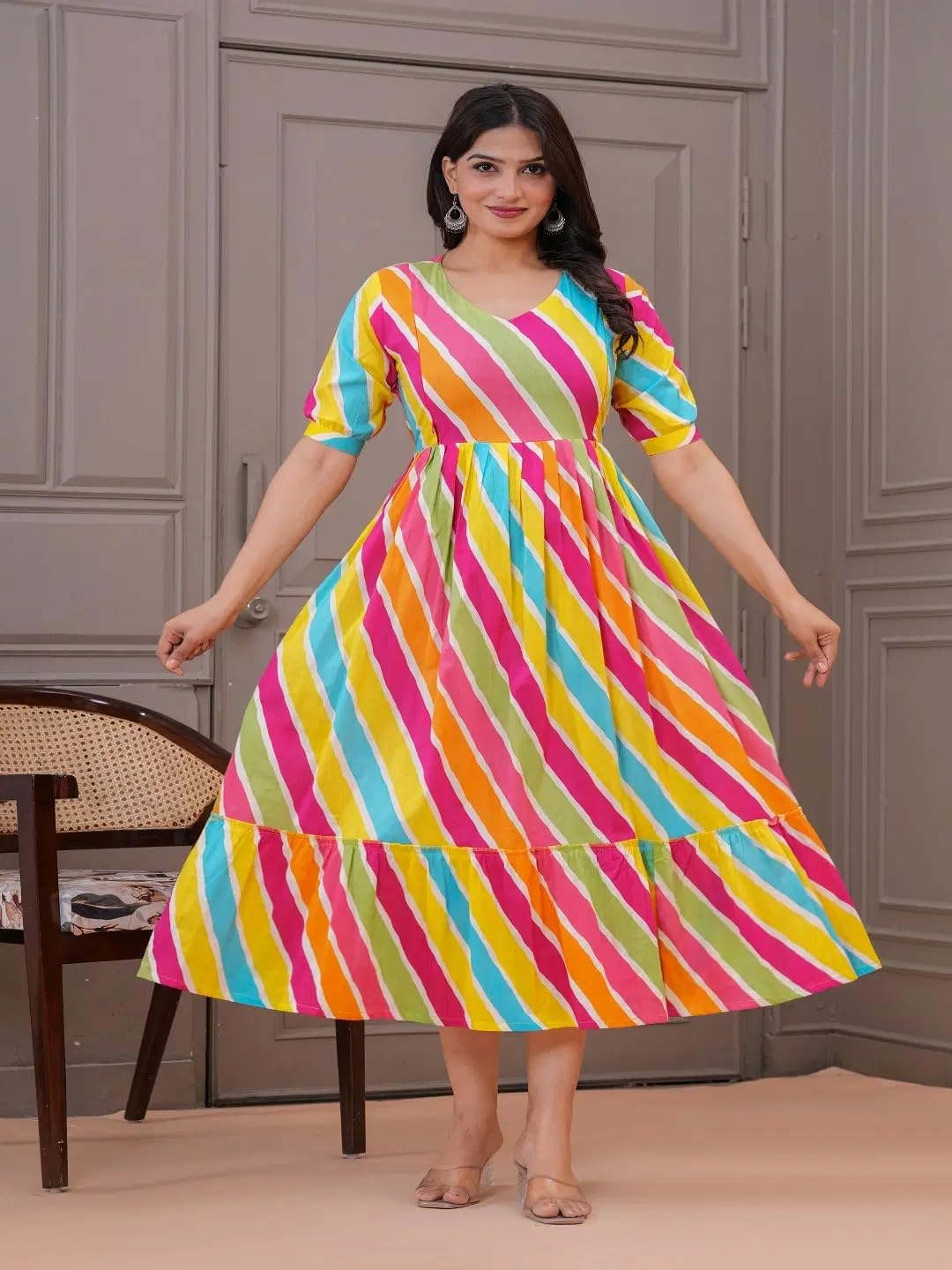 Women Cotton Anarkali Floral Printed Maternity Kurta Feeding Comfortable Kurta Zipper & Dress for Pregnant Women's Printed Feeding Dress for Women's. Multicolour-image-36