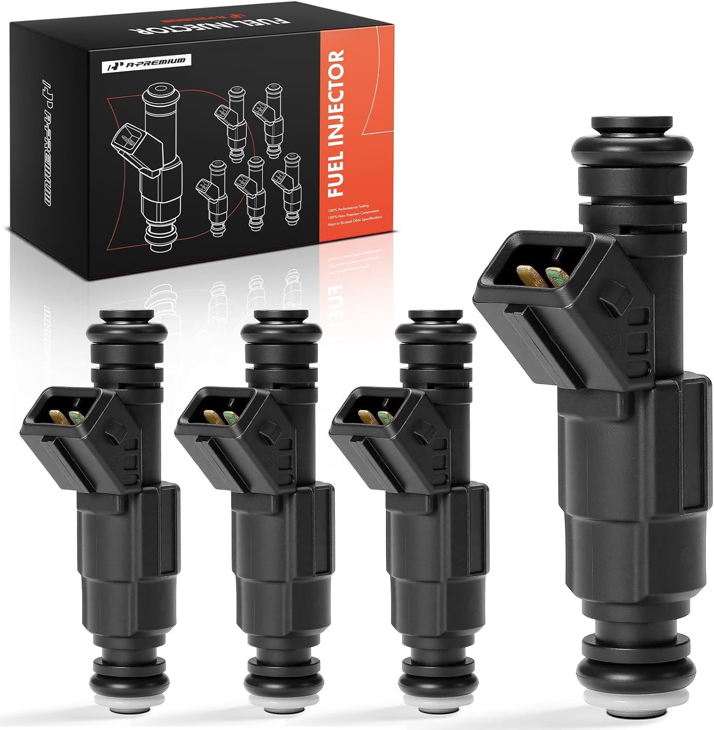 A-Premium 4 Holes 6 Pcs Fuel Injectors Compatible with Jeep Wrangler, Cherokee & Dodge Caravan & Chrysler Dynasty, New Yorker & Plymouth Voyager, 3.3L 4.0L, Gas, Replace# 0280155703