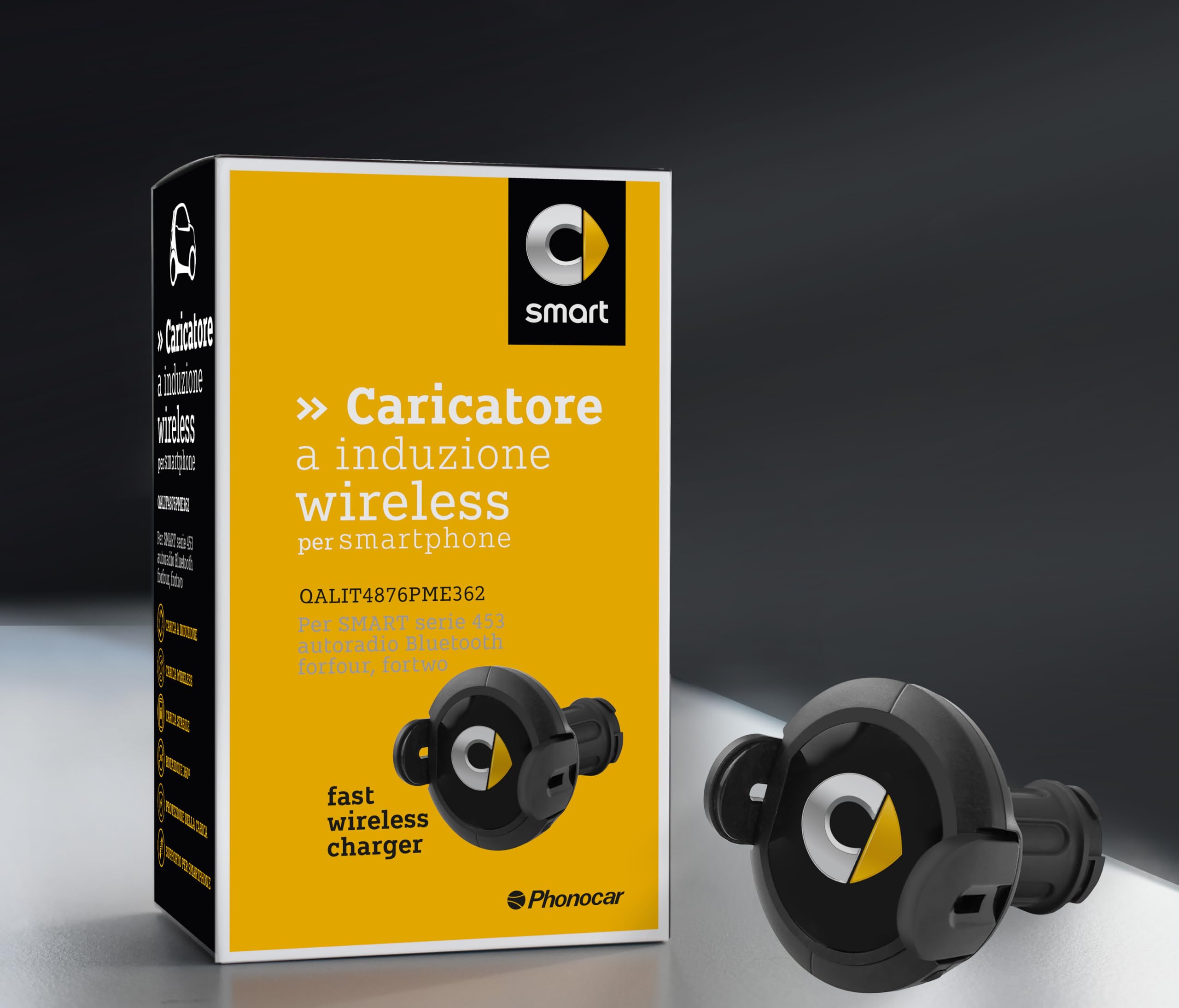 Caricatore a Induzione Wireless per Smartphone compatibile Smart 453 PME362