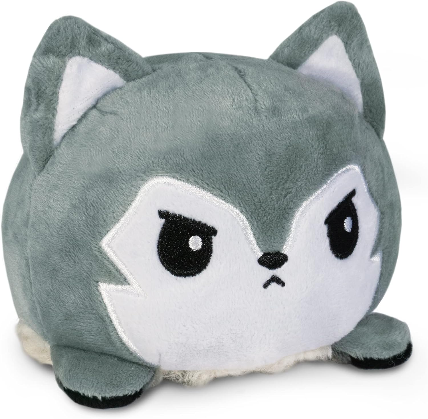 TeeTurtle - The Original Reversible Wolf Plushie - Gray Wolf + Sheep - Cute Sensory Fidget Stuffed Animals That Show Your Mood
