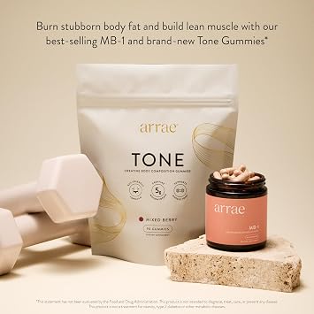 Arrae Lean & Define Duo MB-1 + Tone Gummies for Metabolic Support and Body Composition