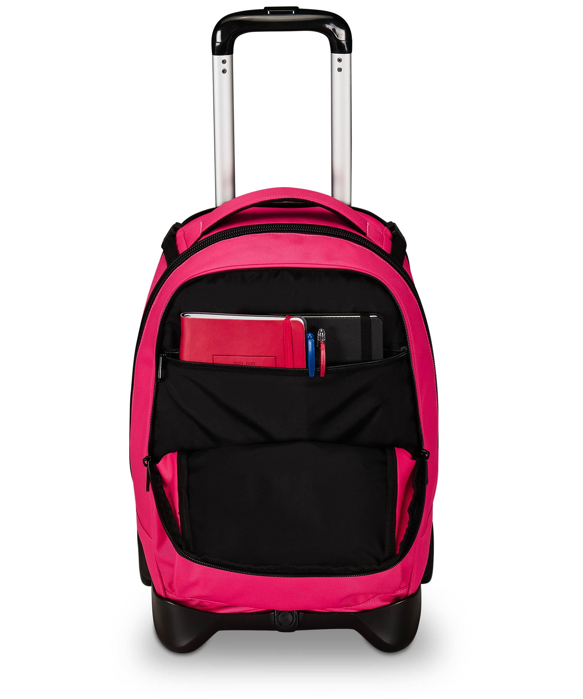 Invicta Trolley Scuola New Tech Solid Rosa, 3 in 1, Zaino con Carrello Sganciabile, Multi Tasche, Maxi Capacità, Ragazzi