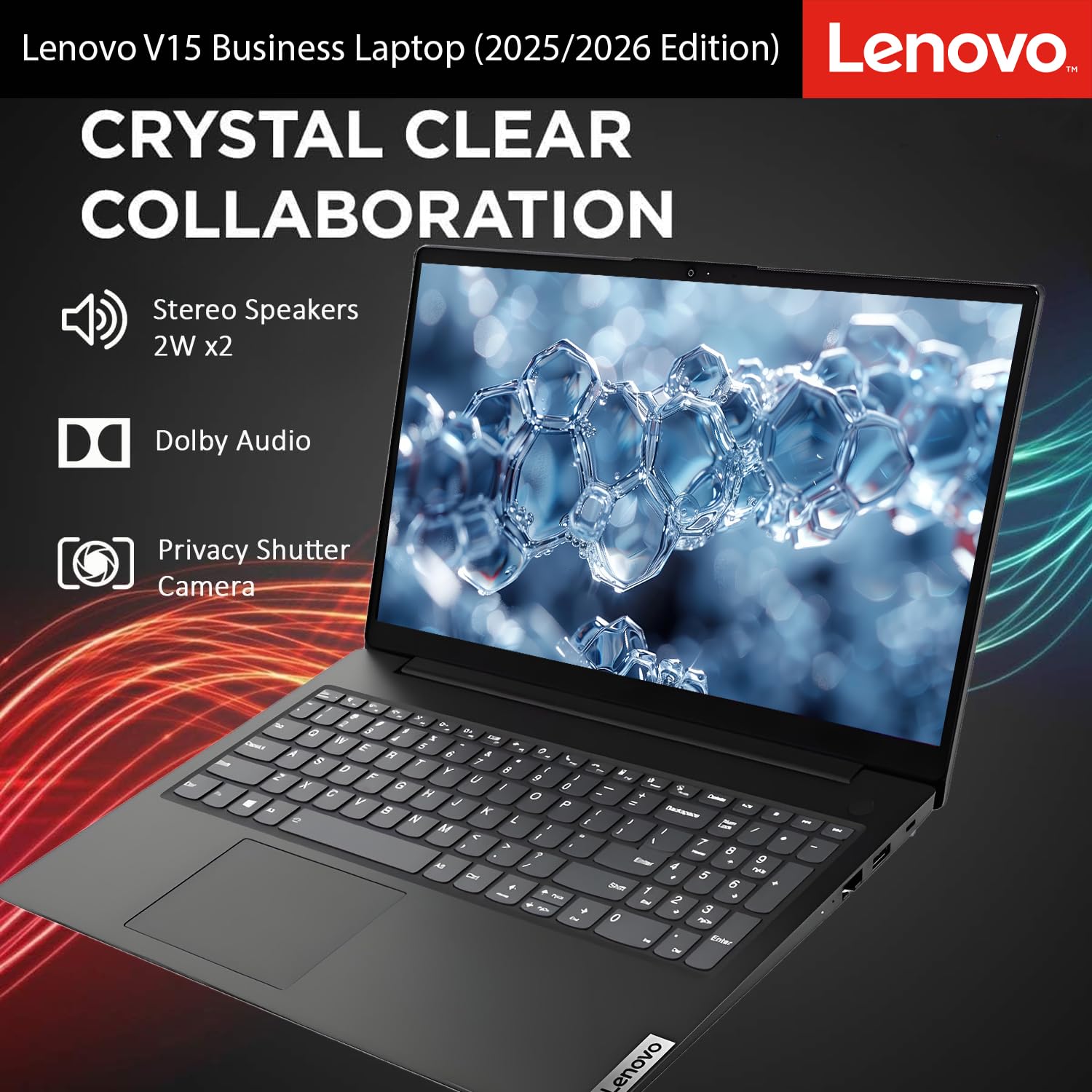 Lenovo 2025-2026 New Generation V15 Business and Student Laptop | 15.6" FHD Display | Intel High-Performance CPU | 8GB RAM | 256GB SSD | Ultra-Quiet Design | Long Battery Life | Windows 11 | WOWPC
