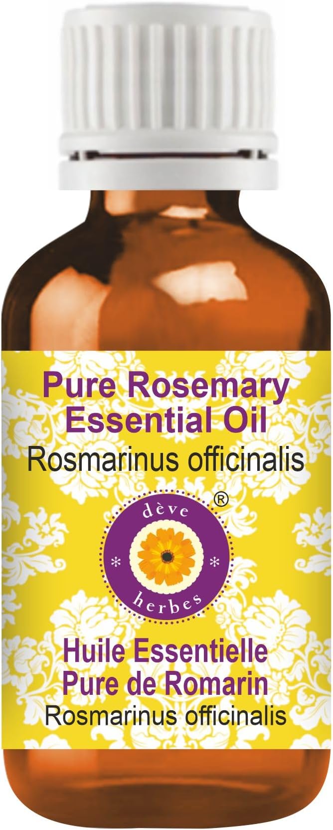 Deve Herbes Rosemary Essential Oil (Rosmarinus officinalis) for Healthy Hair Pure | Non-Sticky | Non-greasy | Lightweight | Men & Women | All Skin Types | Steam Distilled 100ml