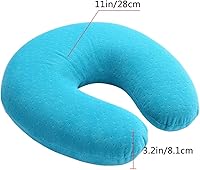Vista 6 de Mr.Ho U Shaped Memory Foam Pillow Neck Head Cushion Pillow Support Rest Outdoors Car Office Home Travel Pillow Cushion (Blue)