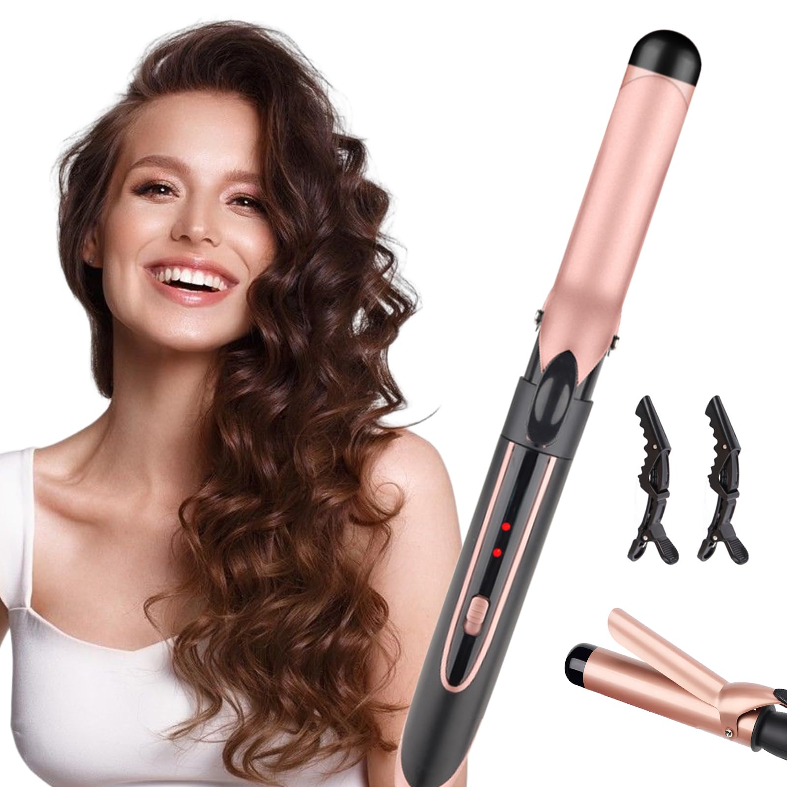 Rizador de Pelo Profesional, Pinzas Rizadoras 32mm con 2 ajustes de temperatura, Fácil de Transportar y Extraíble Rizador,Pelo para Ondas Pelo Cabello Largo Corto temperatura ajustable de 60-220