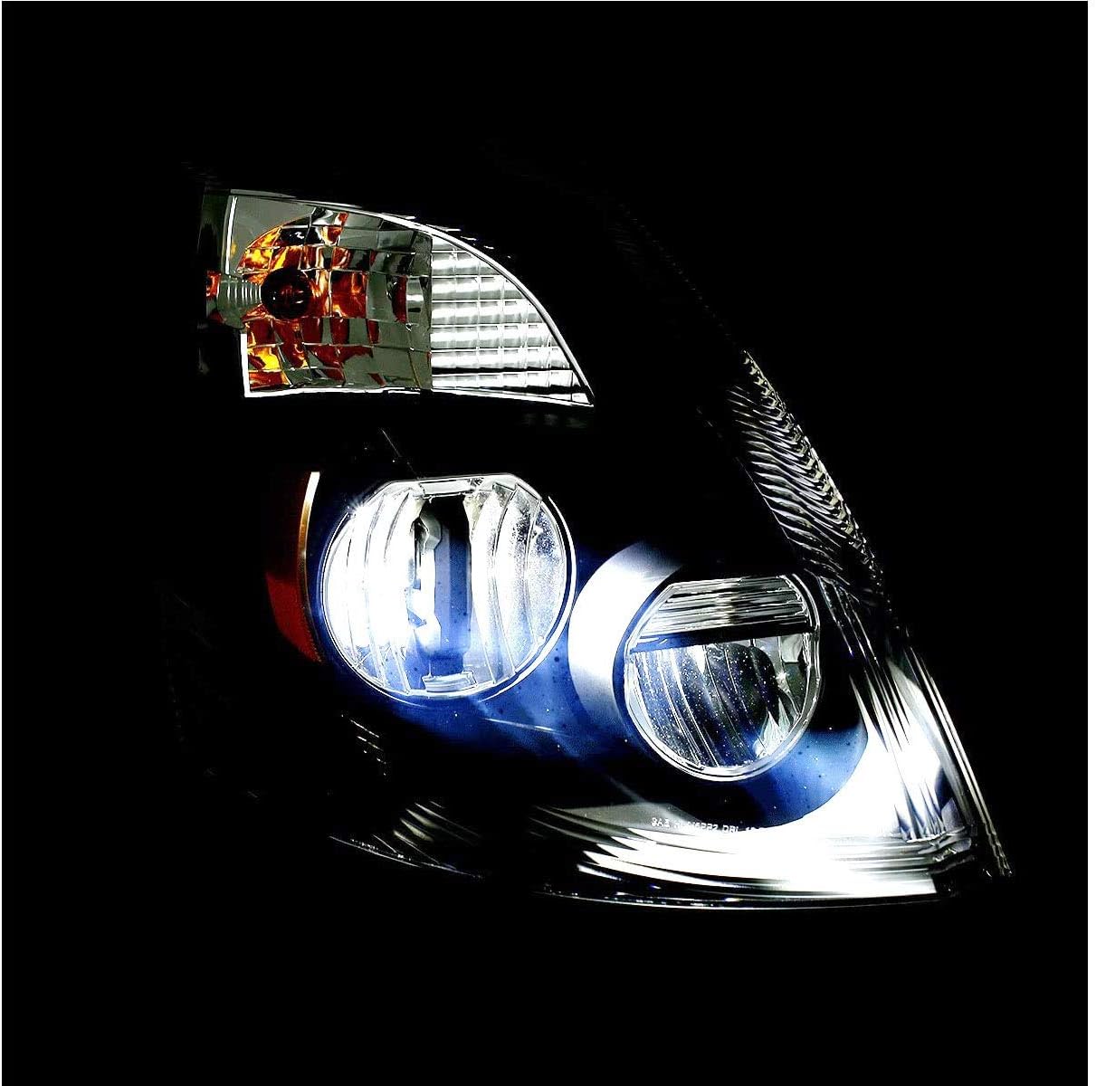AmeriLite Black [Extreme LED High/Low Beam] 6000K Replacement Headlights Set For Volvo VNL/VNX - Driver and Passenger