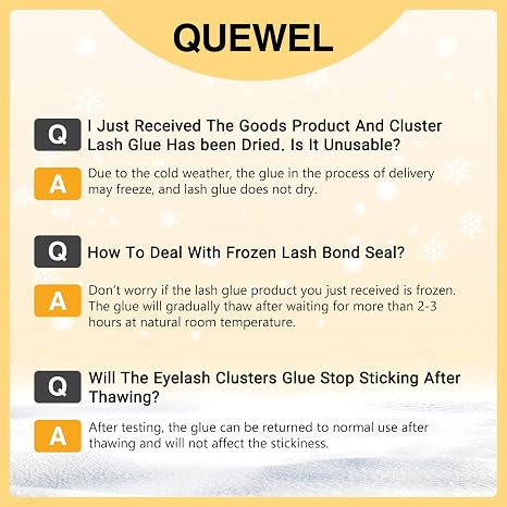 QUEWEL Lash Clusters Glue 6ml Cluster Lashes Glue Black Eyelash Clusters Glue for DIY Lash Extensions Long-Lasting Eyelash Glue for Cluster Lashes Waterproof&No Irritation(Black, 6ml)
