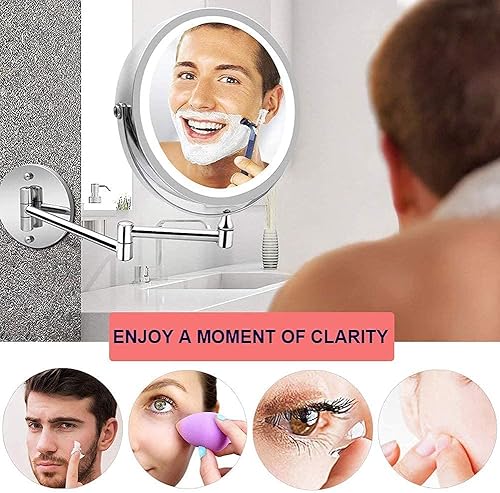 Miniatura 3 de Espejo de maquillaje montado en la pared recargable del tacto del tacto del Sn USB del cuarto de baño de aumento del espejo