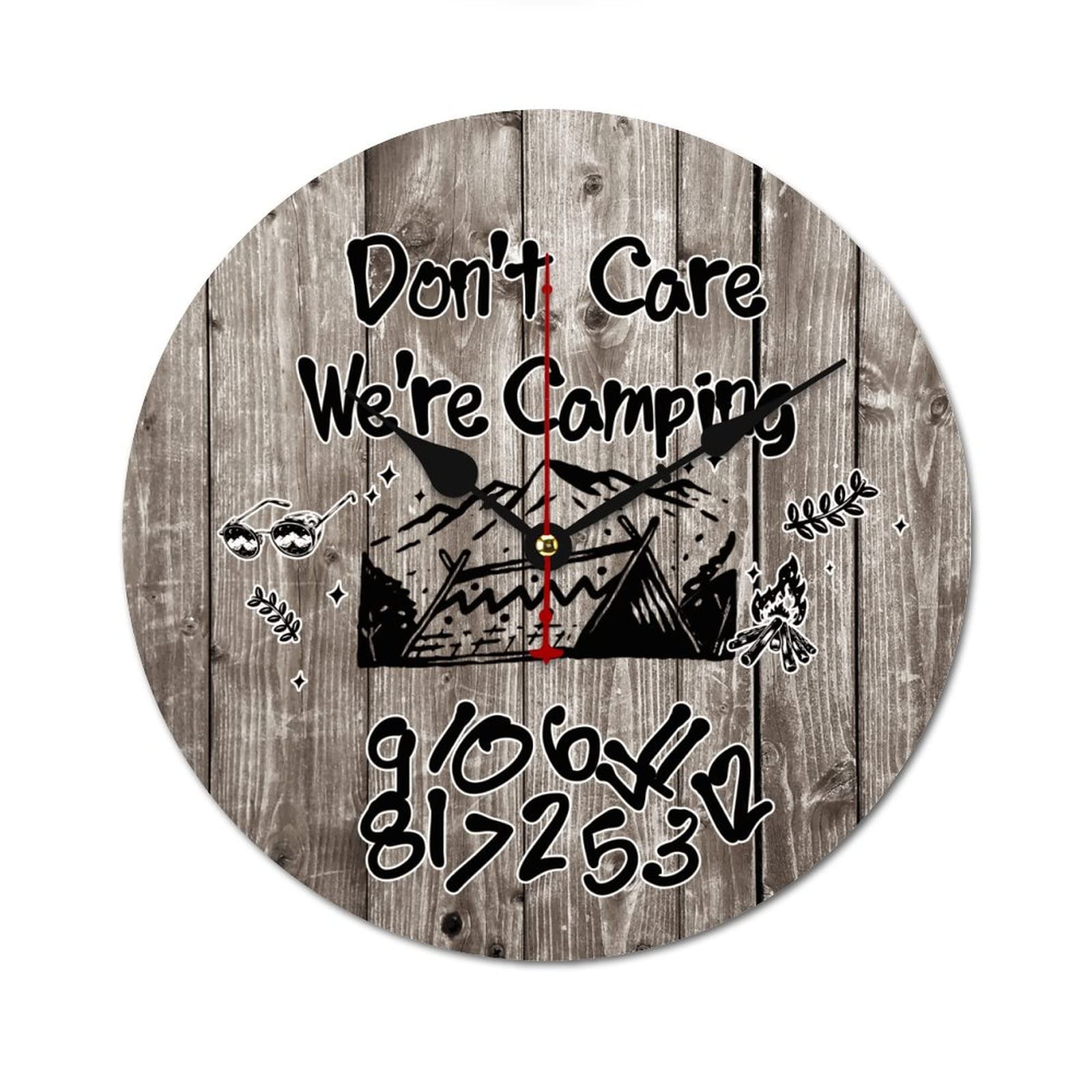 Horloge murale vintage silencieuse décoration maison camping rétro pile