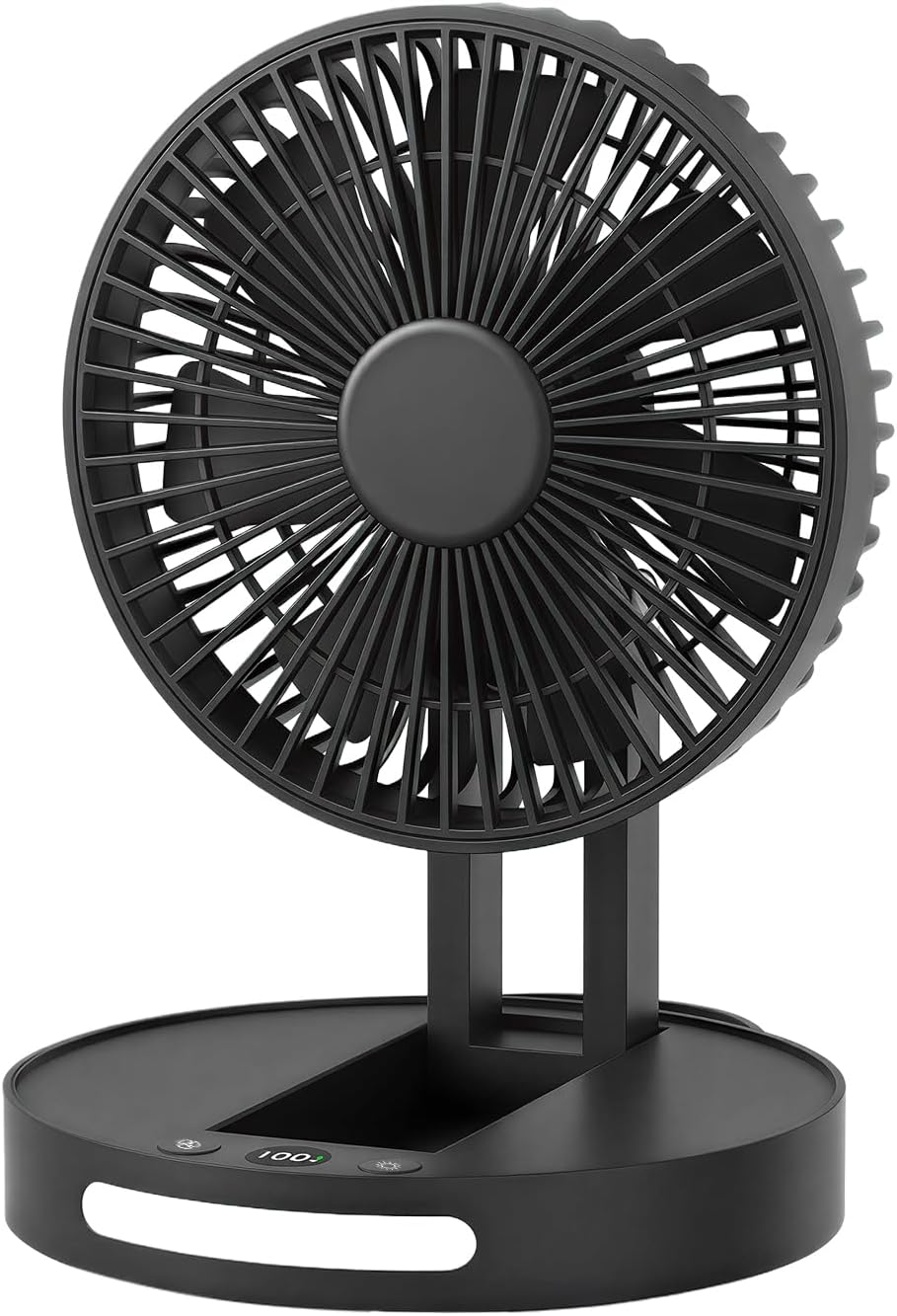 Qoqooice Portable Fan, 3600 mAh Rechargeable Battery Operated Fan with 5 Speeds, USB Powered, Quiet Personal Desk Fan for Office Home, Outdoor, Camping, Travel (Black)