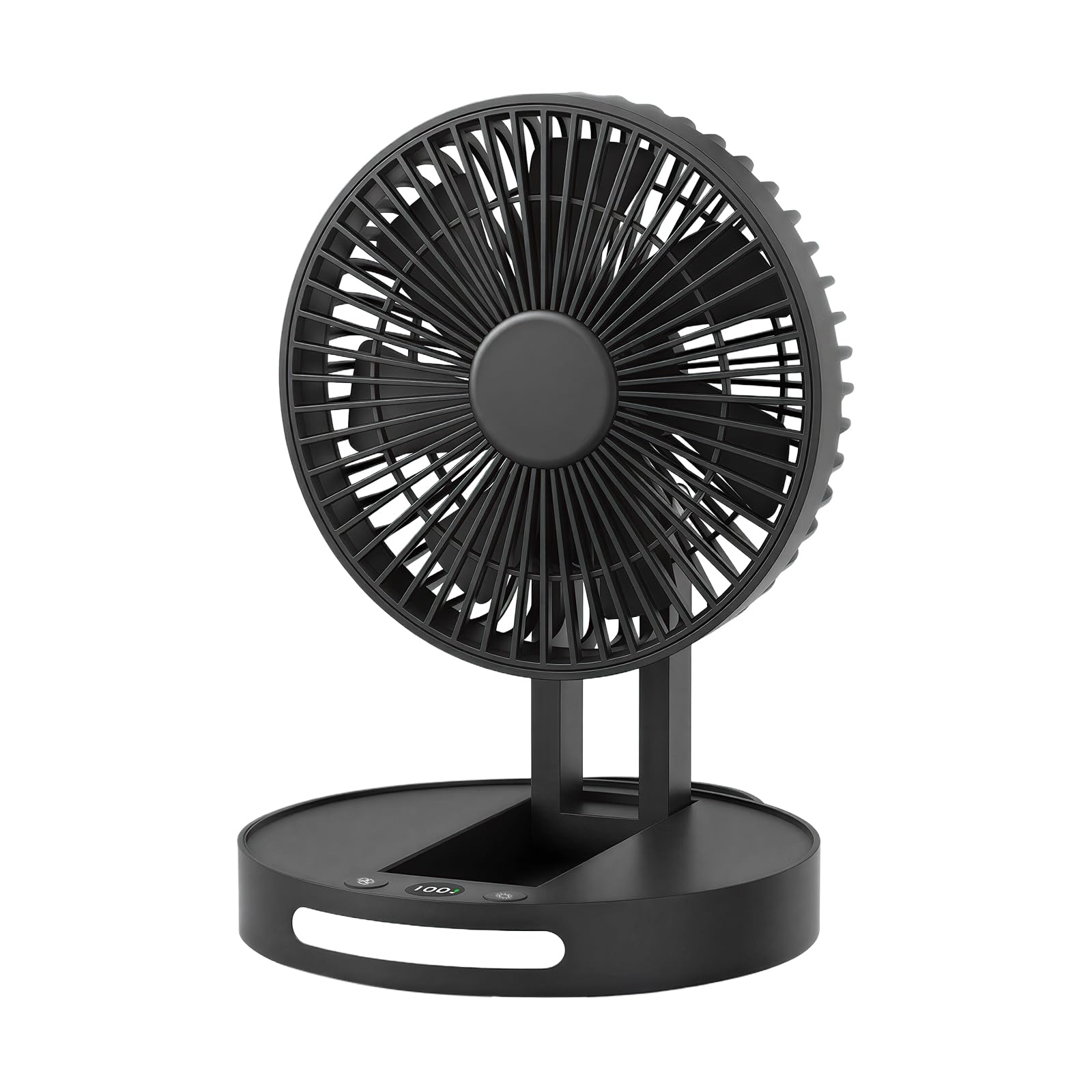 Ventilateur portable pour camping et voyage, autonomie 3600 mAh USB noir
