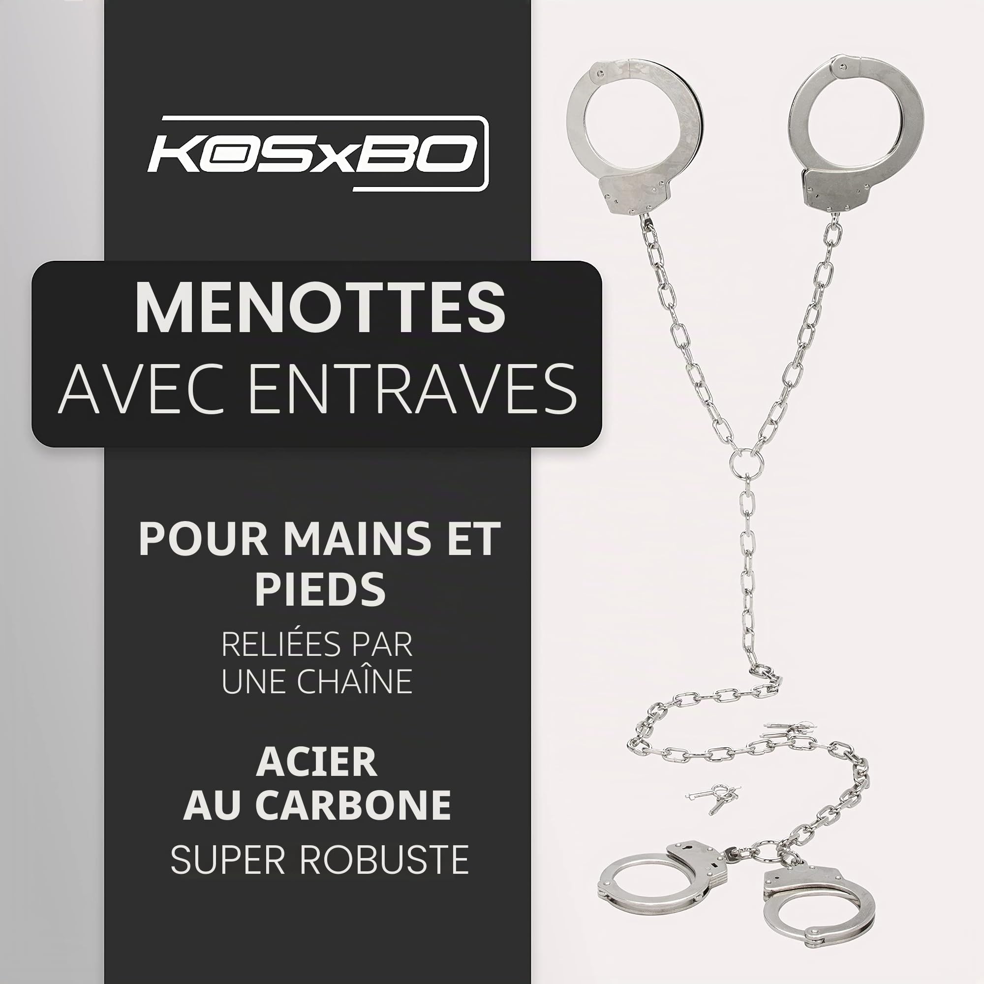 Menottes et menottes de cheville en acier Gitarama KOSxBO