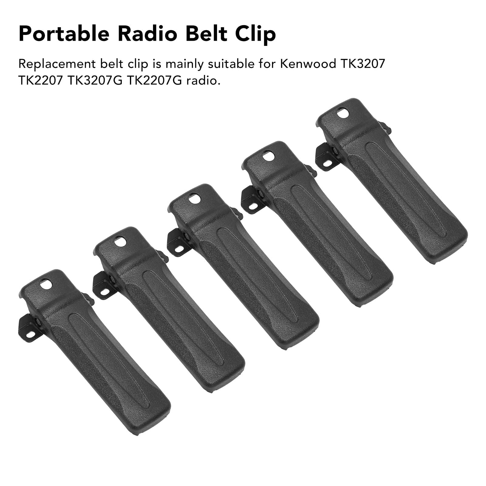 Clip da Cintura Radio da 5 Pezzi, Morsetto da Cintura Radio Portatile in Plastica Resistente per Radio TK3207 TK2207 TK3207G TK2207G