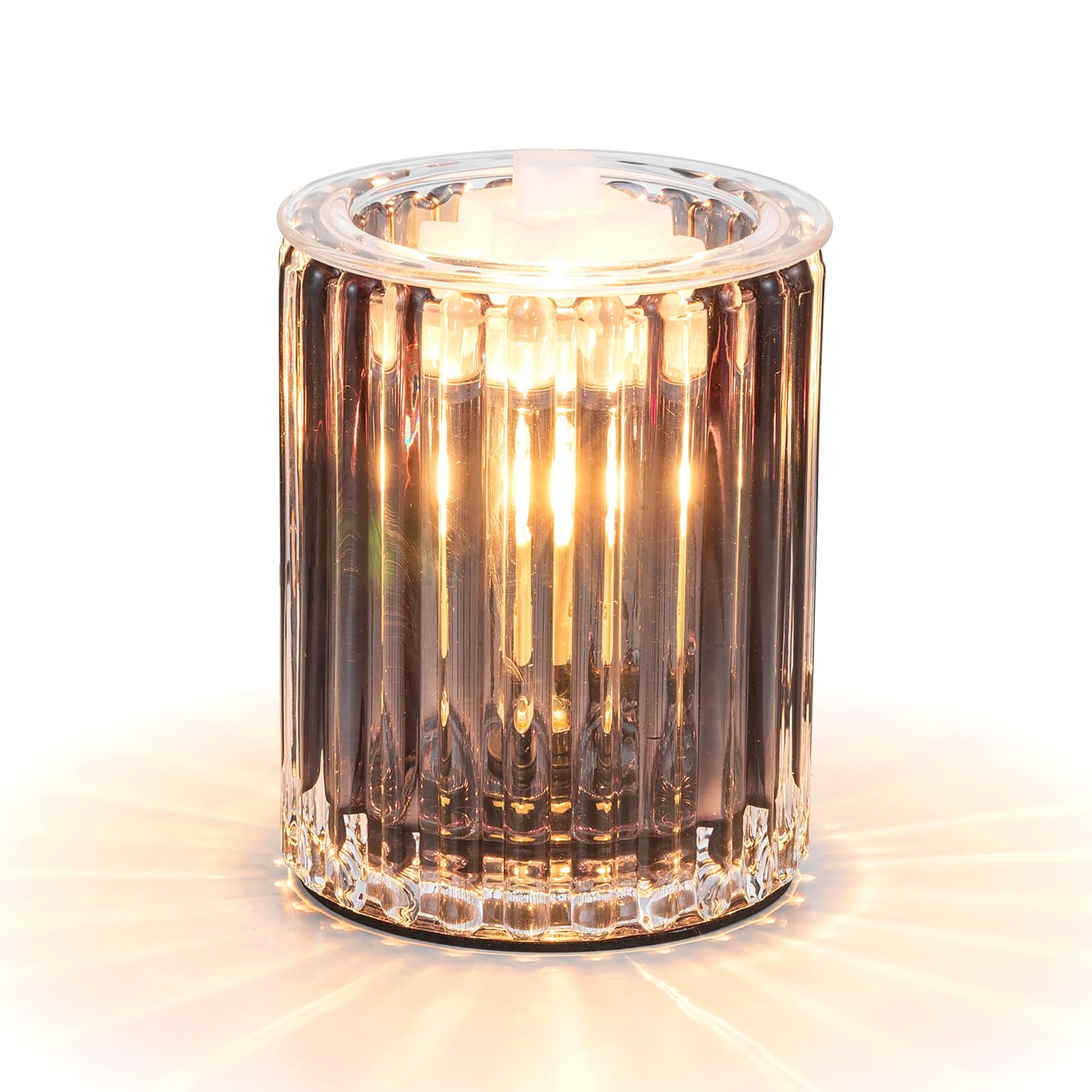 Photo 1 of Candeldo Wax Melt Warmer with Timer: Wax Melter for Scented Candle Electric Glass Candle Burner with 2 Light Bulbs Housewarming New Home Decor for Women