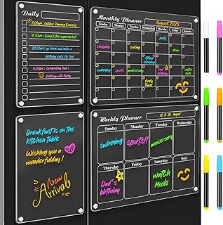DIYMAG Planning Pads 4Pack Acrylic Magnetic Dry Erase Calendar for Fridg...