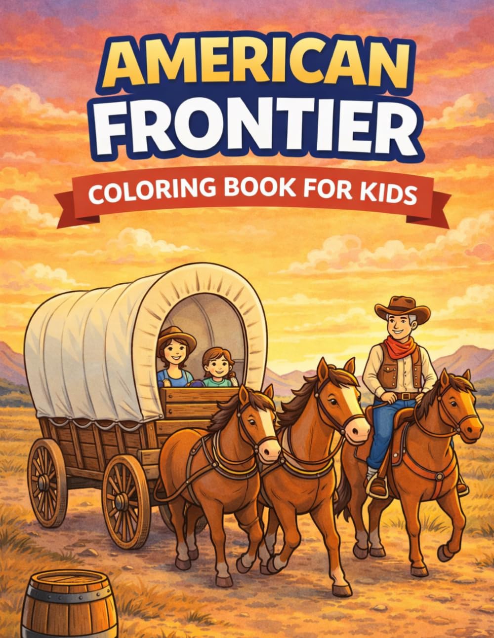 American Frontier Coloring Book for Kids: Pioneers, Patriots, and the Spirit of the Old West Across 250 Years of American History