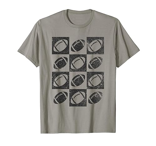 Retro Checkerboard Checkered Football Lover T-Shirt