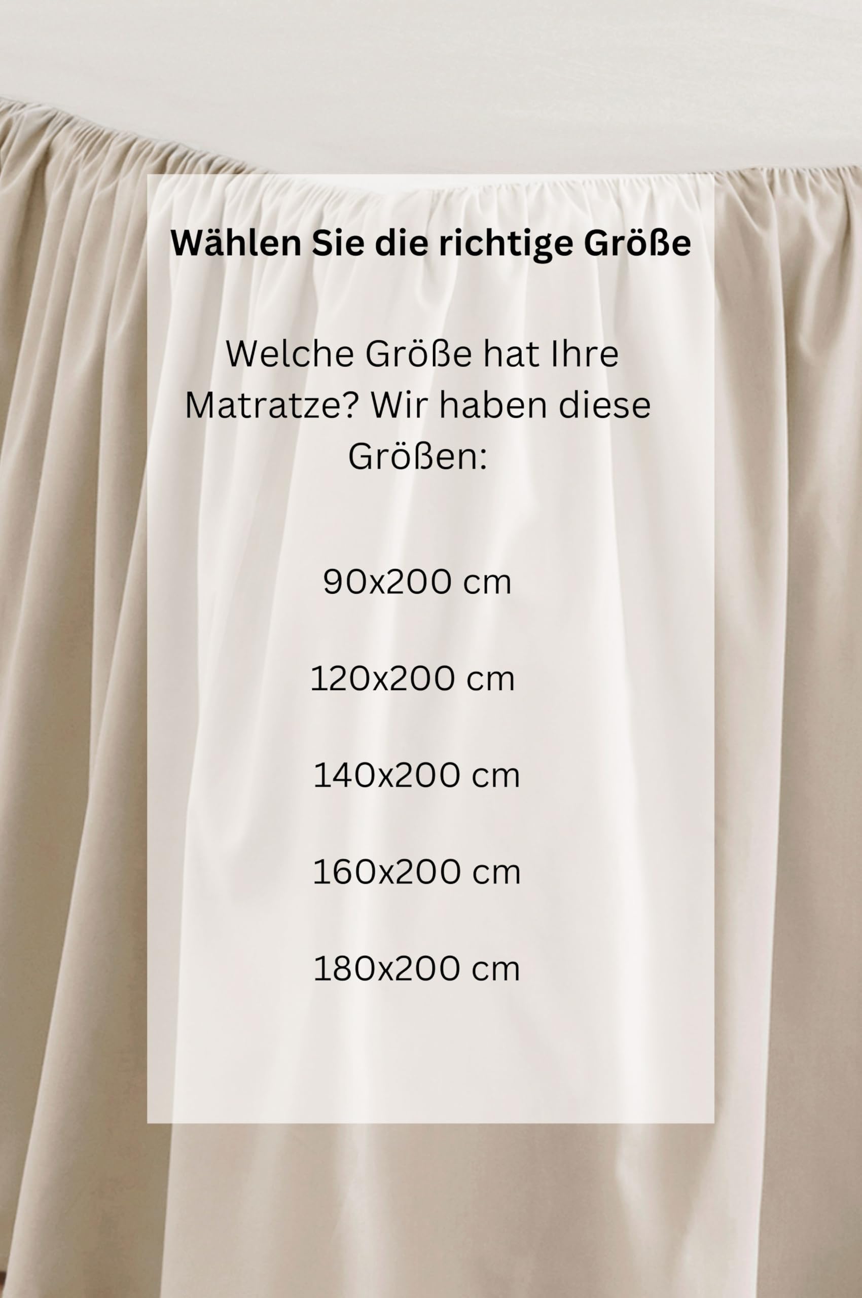 Jotex Zack Volant pokrowiec na łóżko 45 cm, jakość ekologiczna, beżowy, 140 x 200 cm
