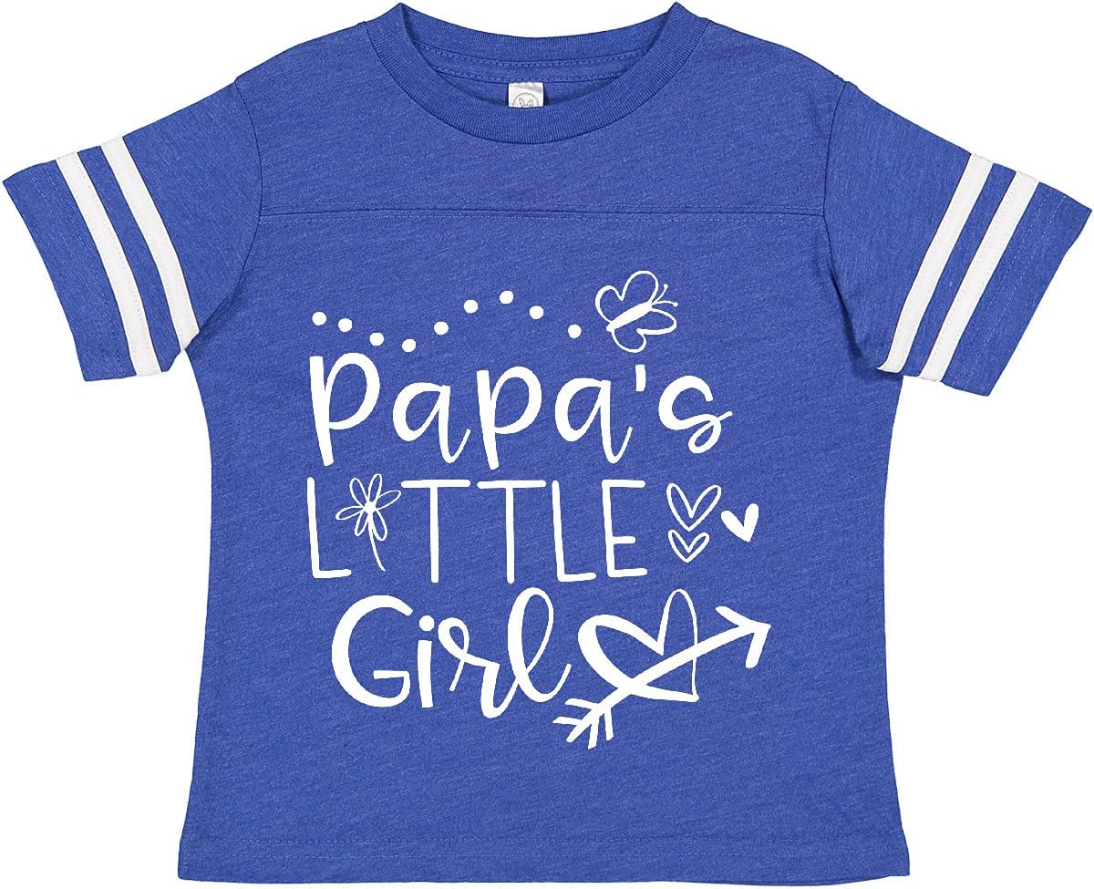 inktastic Papa's Little Girl with Hearts Flower and Butterfly Toddler T-Shirt