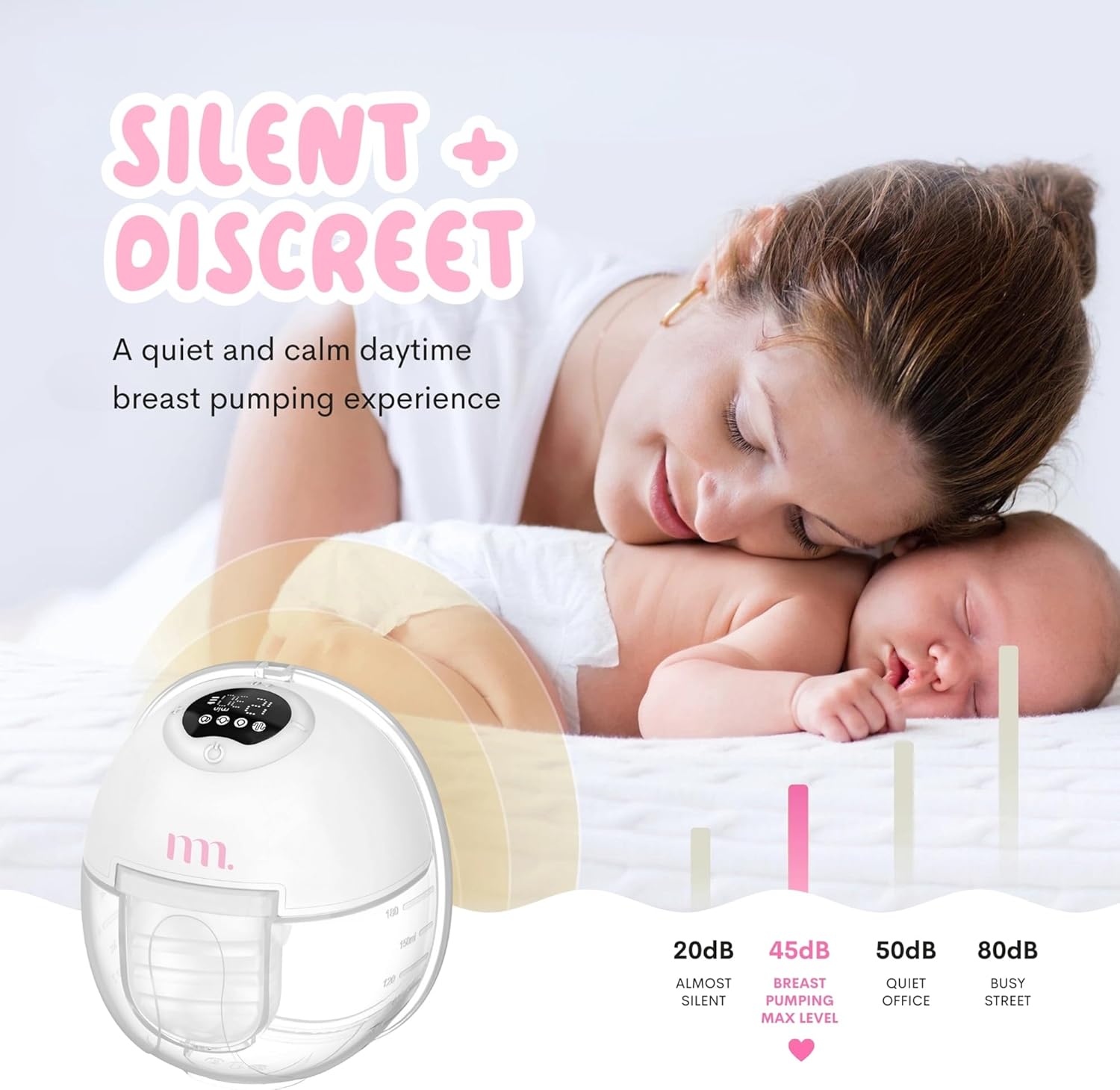 TMM Wearable Breast Pump, Hands Free Wireless Breast Pump, 4 Modes, 12 Suction Levels, Portable & Lightweight, 24mm Flange - 1 Pack - Image 5