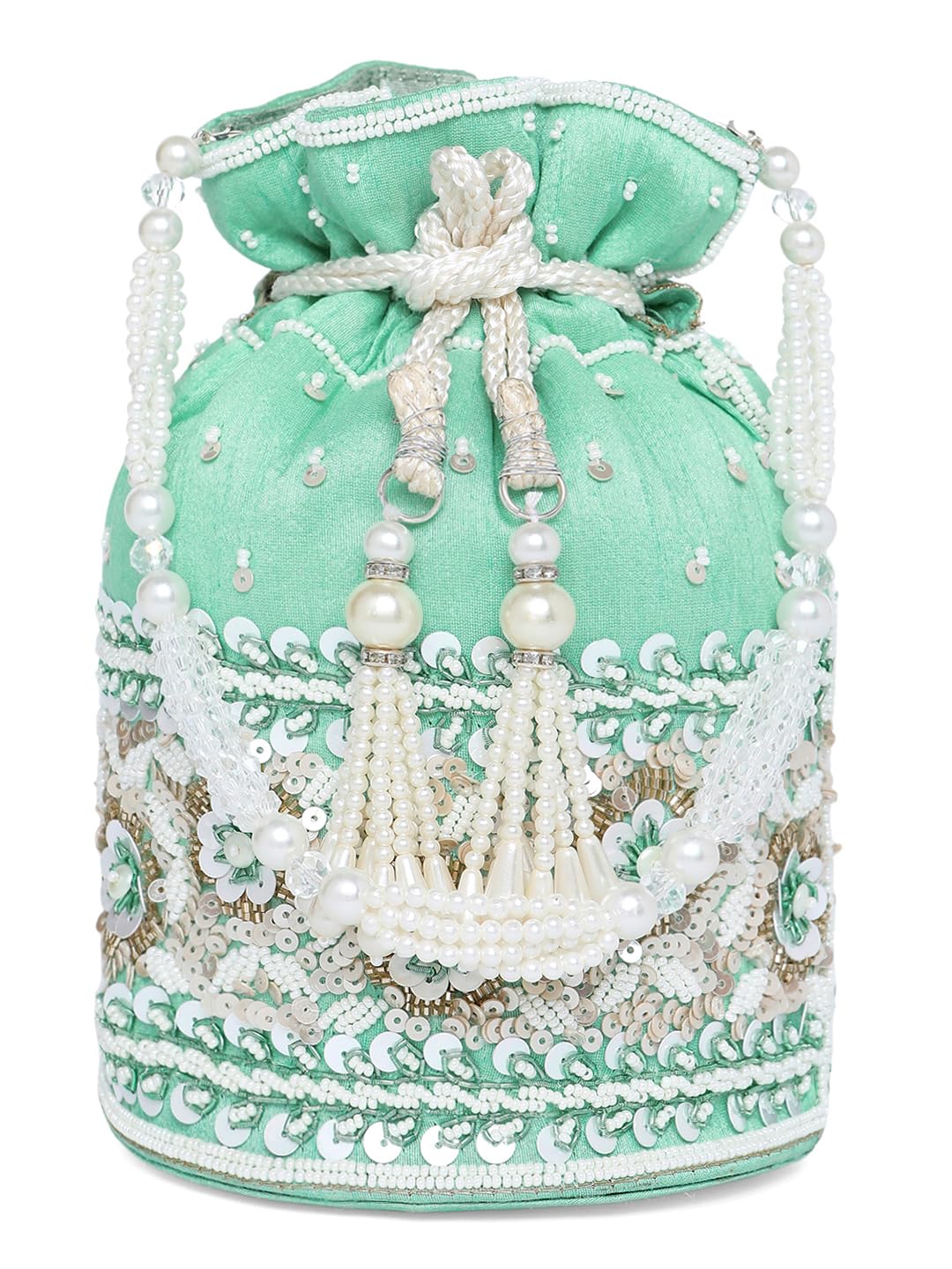 Peora Mint Potli Purses for Women Handmade Evening Handbag Stylish Bridal Fashion Wristlet Bag for Girls (P46MNT) (B0CC1TVWGY) Amazon Price History, Amazon Price Tracker