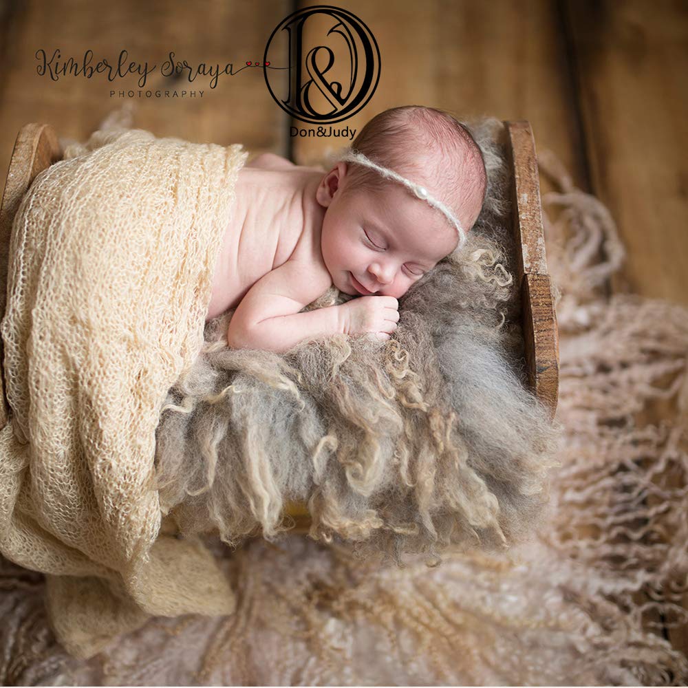 D&J DON&JUDY Stretchy Knit Mohair Newborn Baby Photo Wraps Receiving Blankets Newborn Photography Props Acrylic Swaddle(40x150cm)