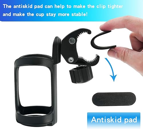 Miniatura 5 de Portavasos universal para cochecito, portavasos mejorado para caminante, soporte para botella de agua de bicicleta, accesorio para silla de ruedas,