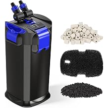 fishkeeper Canister Filters,317GPH Self-Priming External Fish Tank Filter
