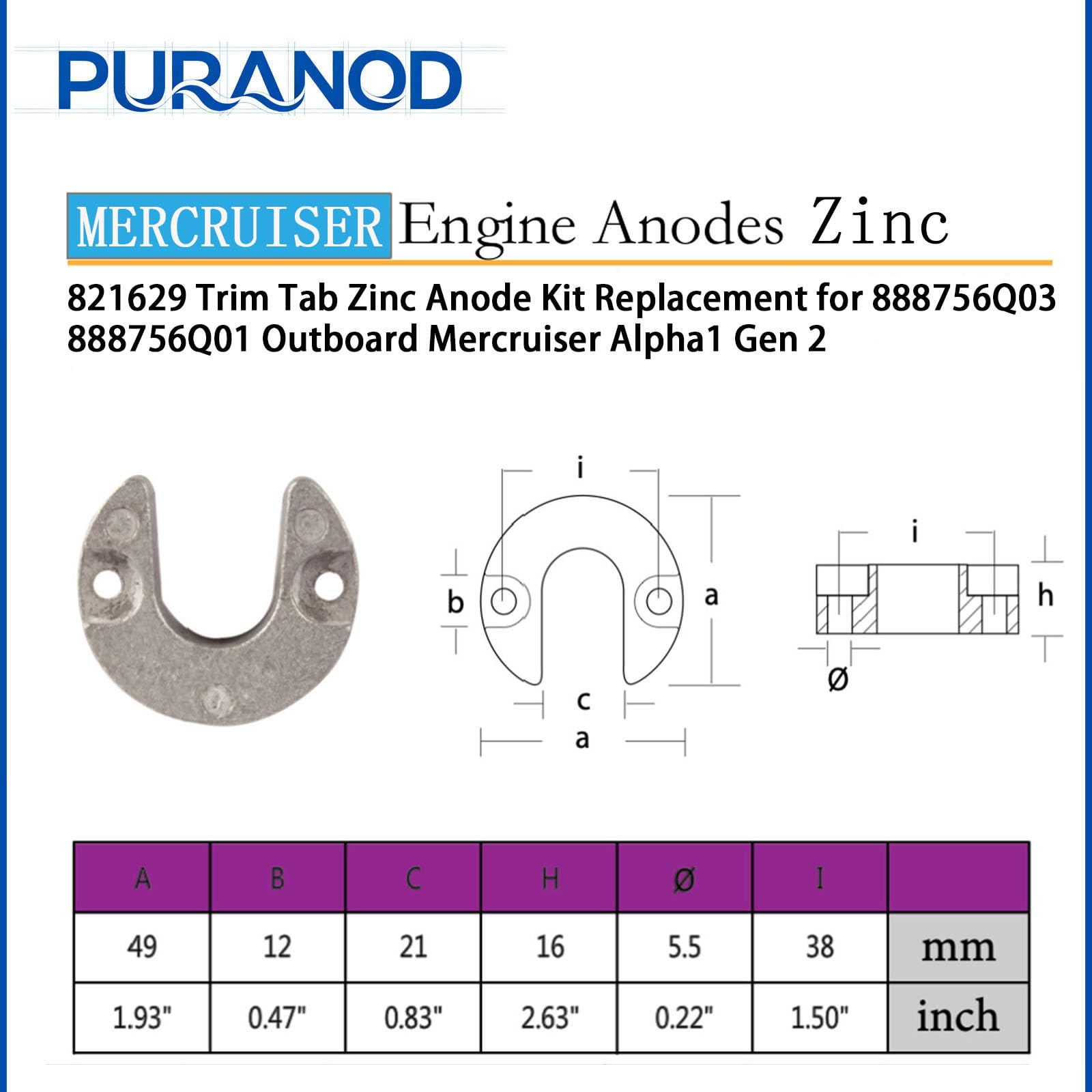 ★m★ Amazon.com : 762145 806105 821629 821631 806189 Trim Tab Zinc
