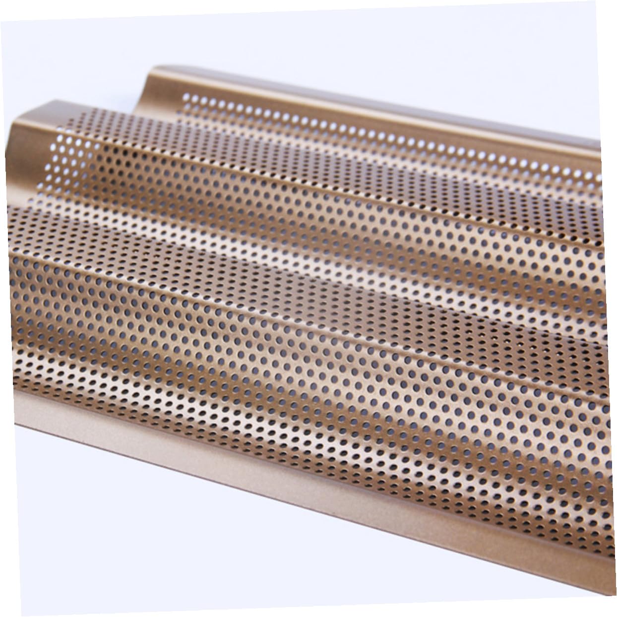 Molde para Hornear Pan Francés Antiadherente de Acero al con Diseño Perforado Bandeja Dorada para Baguettes Pequeño para Horno Doméstico