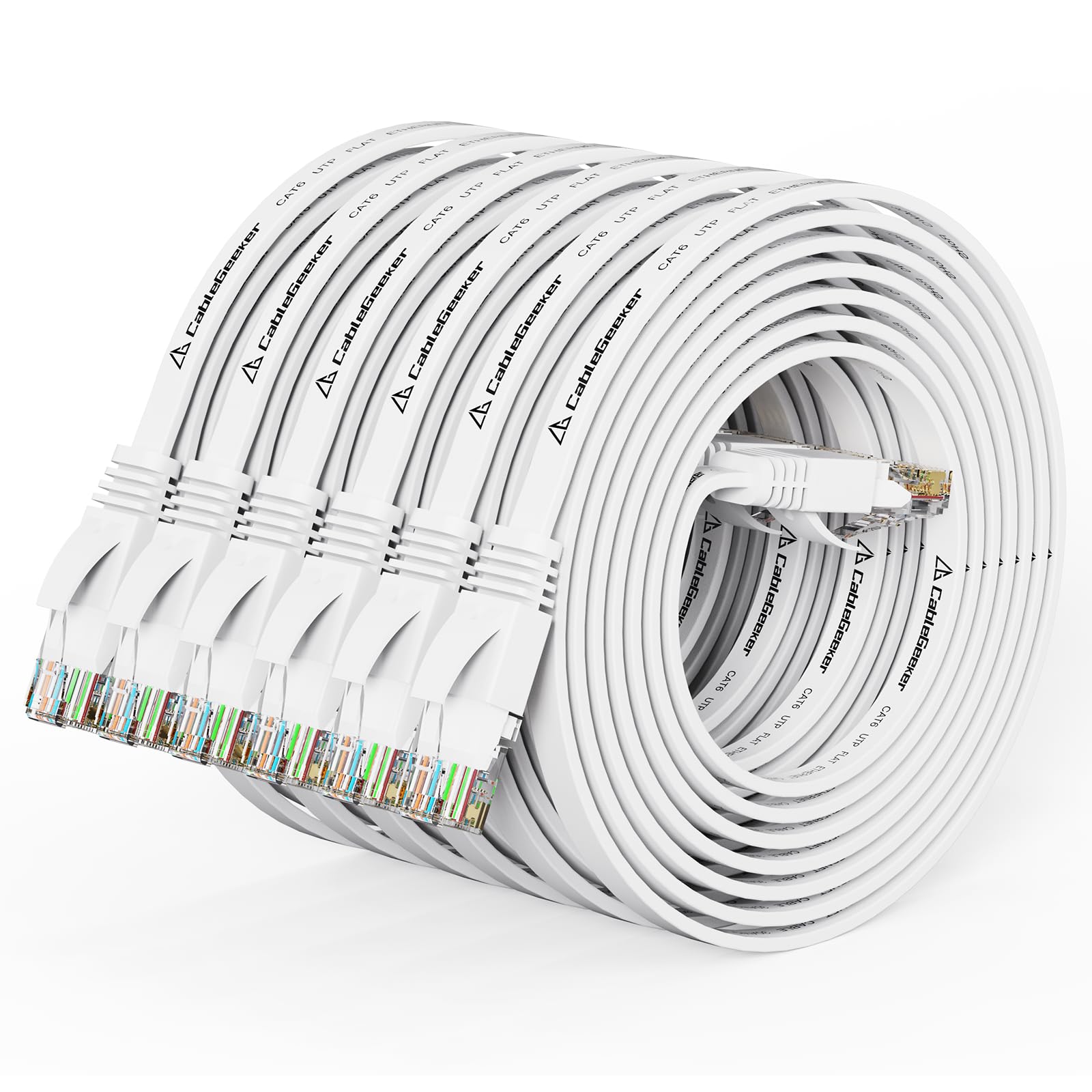 Lot de 6 câbles Ethernet Cat6 Blanc 1,5 m
