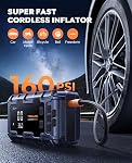 TREKURE 6000A Car Jump Starter with 160 PSI Air Compressor, 45W Charging Battery Booster Pack (All gas/12L Diesel), 10-in-1 Jump Starter Power Pack with LED Display, 600lm Lights