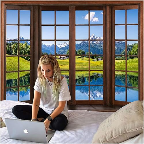 Miniatura 2 de WANLIAN Tapiz de bosque, tapiz de pared, tapiz de montaña, para el hogar, oficina, dormitorio, decoración interior y exterior, tamaño grande, 59