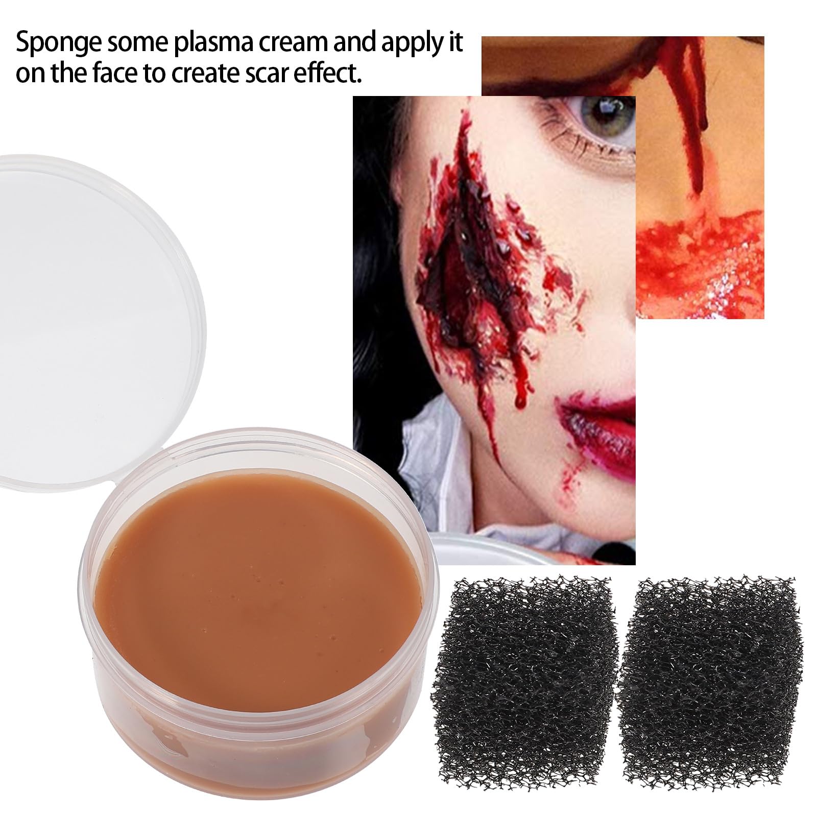 VALICLUD Kit de Maquillaje para Efectos de Cera para Cicatrices y Sangre de Costra Falsa Herramientas de Plástico y Acero Inoxidable Obsequios en Halloween y Festivales