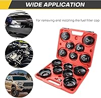 Vista 6 de Herramienta de Llave para Tapa de Filtro de Aceite de 15 Piezas Juego de Llaves de Vaso Universales para Filtro de Aceite con Impulsor de 3/8