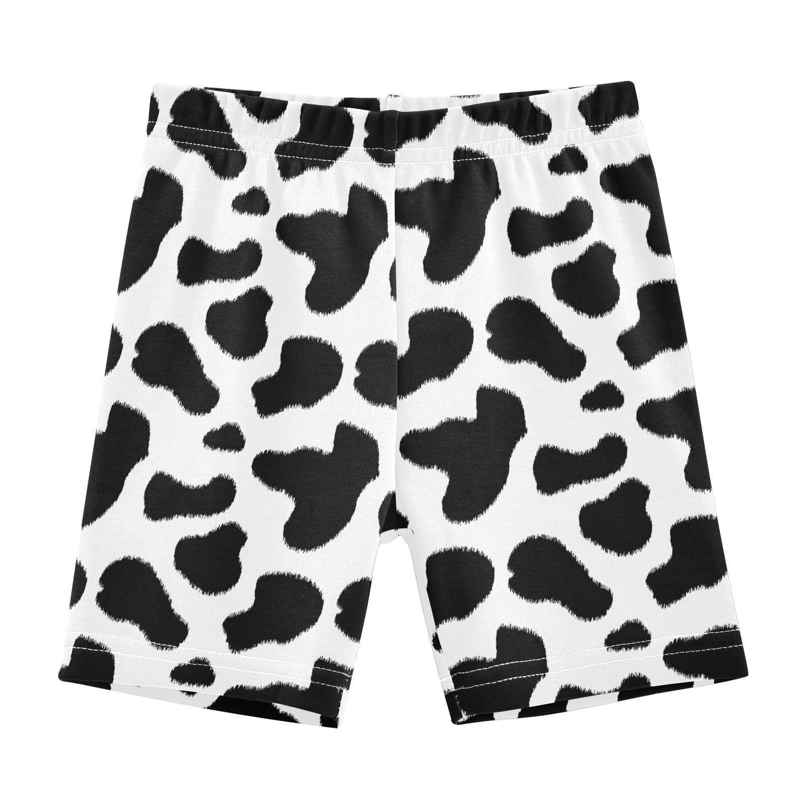 JHKKU Girls Cow Print Shorts Cotton Cartwheel Bike Kids Biker Under Dress Dance Short Girl Clothes 6T