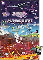 Vista 8 de Trends International Minecraft - Póster de World Beyond Wall con pasadores, 22.375 x 34 pulgadas