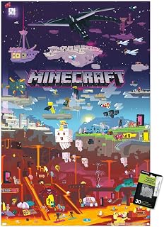 Minecraft - World Beyond Wall Poster with Push Pins