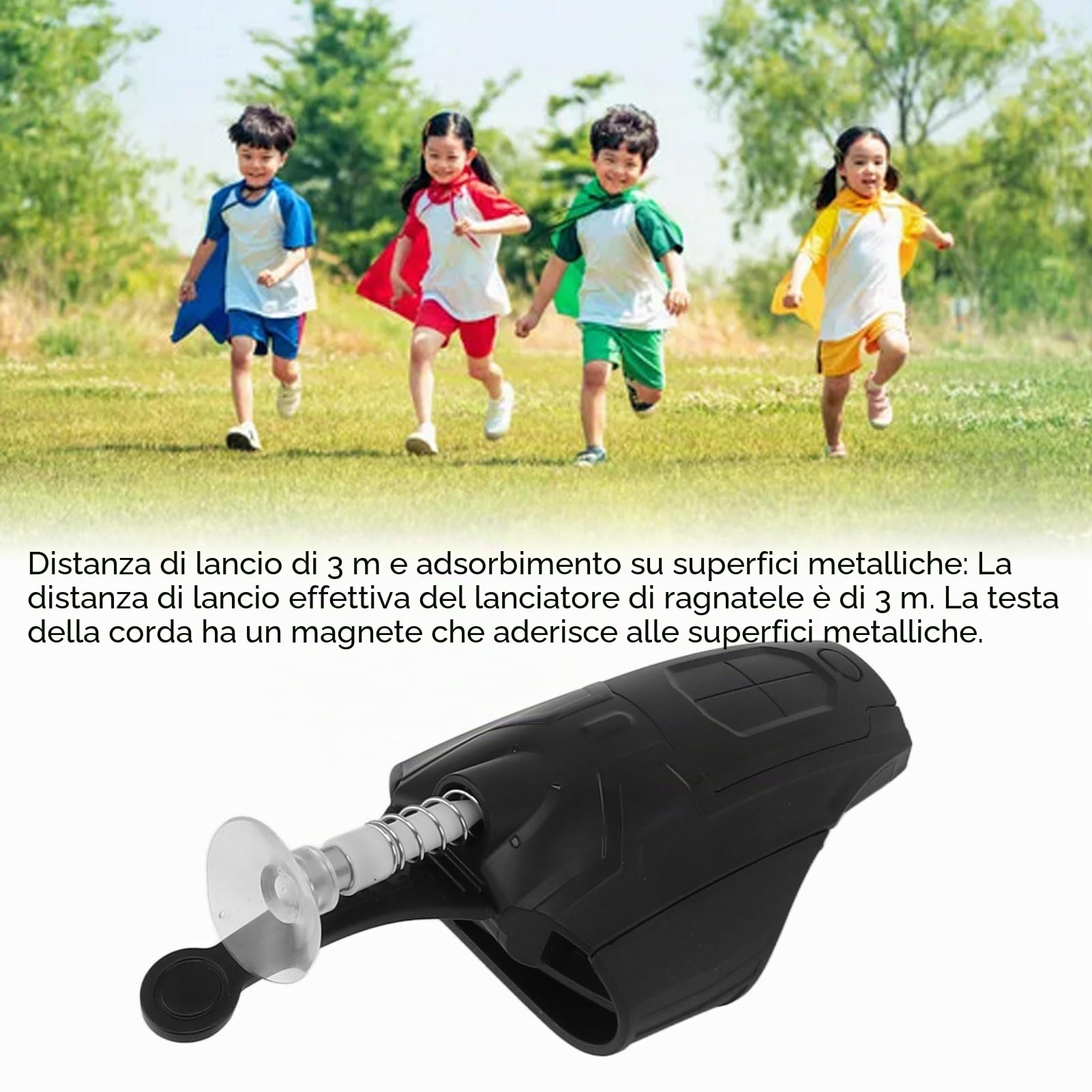 Lanciatore di Supererori Sparatutto di Ragno per Bambini, Set con Ventosa e Cavo di Ricarica (seconda Generazione)