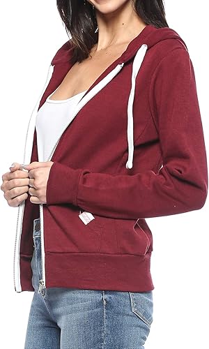 Miniatura 2 de Urban Look Sudadera con capucha de manga larga con cremallera y forro polar para mujer