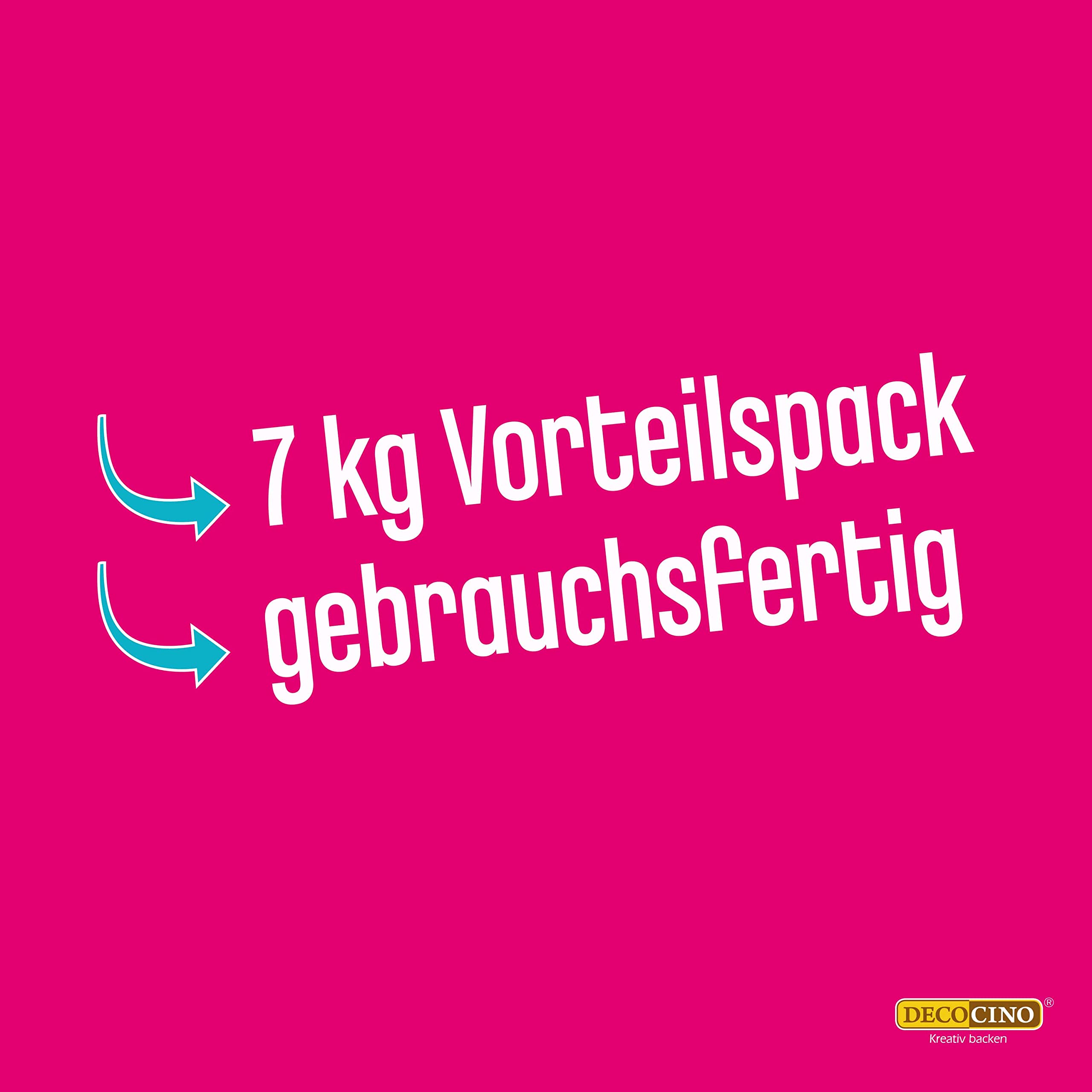 DECOCINO Fondant weiß – 7 Kilo Vorteilspack – ideal zum Verzieren von Kuchen, Torten, Cakepops – vegan & laktosefrei