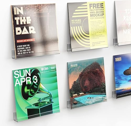 Estante de vinilo acrĂlico transparente de 7 pulgadas, soporte para discos de álbum de CD montado en la pared, estantes de exhibiciĂłn flotantes Estante de vinilo acrĂlico transparente de 7 pulgadas, soporte para discos de álbum de CD montado en la pared, estantes de exhibiciĂłn flotantes