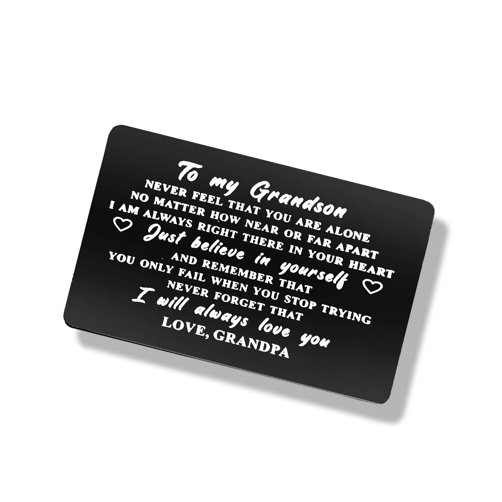 Grandson Wallet Card Insert from Grandpa, to My Grandson Inspirational Gift, Grandson Birthday Card, Graduation Christmas Gift for Grandson, Air Force Grandson