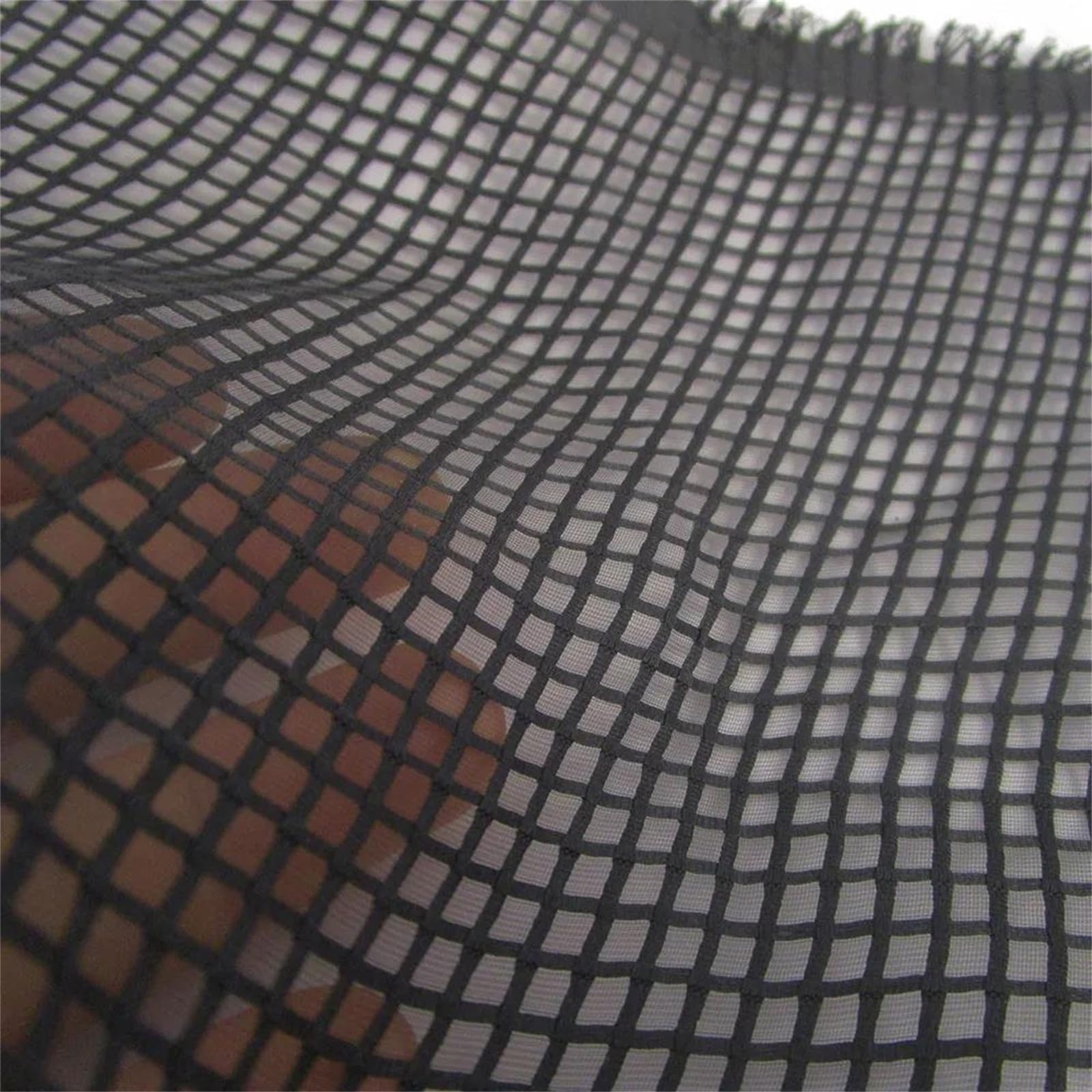 Tessuto in Organza a griglia Piccola da 90 cm * 145 cm, in Morbido Tessuto antistrappo, anelastico, for la Realizzazione di Abiti Couture e gonne tutù(Svart,90cmx145cm)