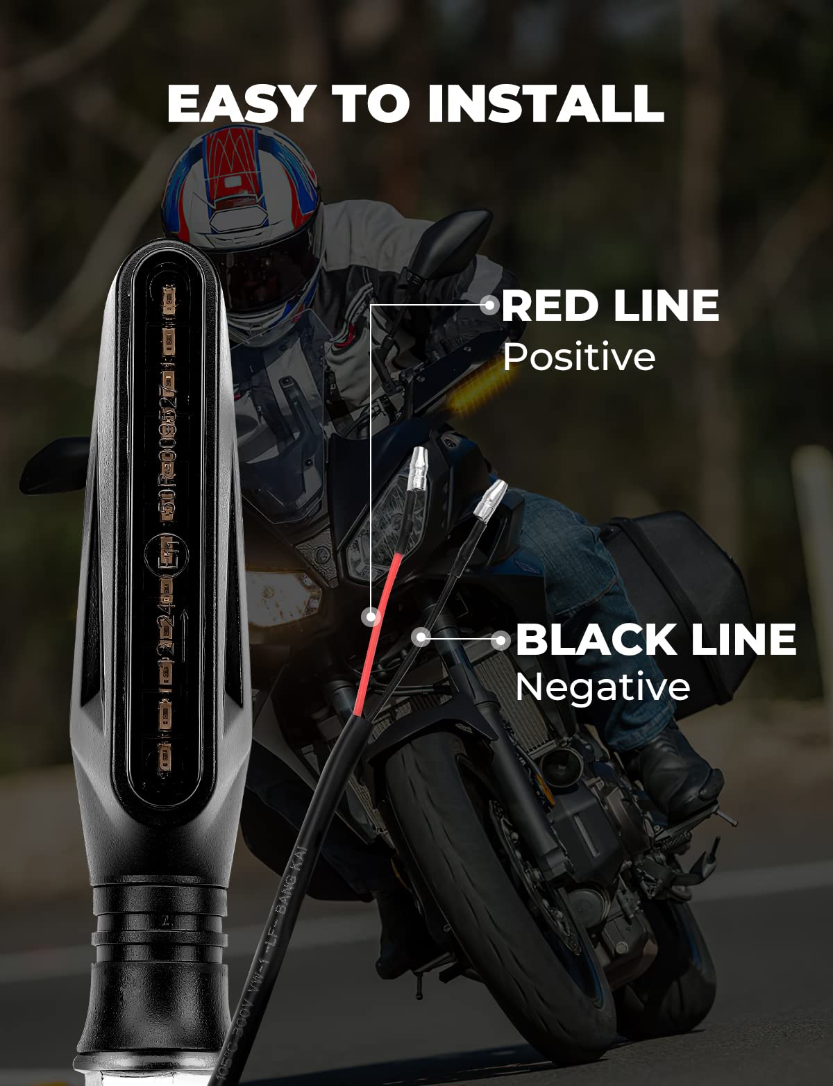 Clignotants LED Pour Moto - Puissants, étanches, 12V, 2W, Pour Ville, Route, Tout-terrain, Camping, Installation Facile - 7